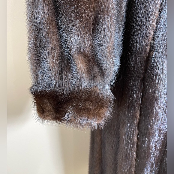 Natural Mahogany Mink Fur Coat Andriana Furs Full Length Size 12 - EXCELLENT - Picture 5 of 17